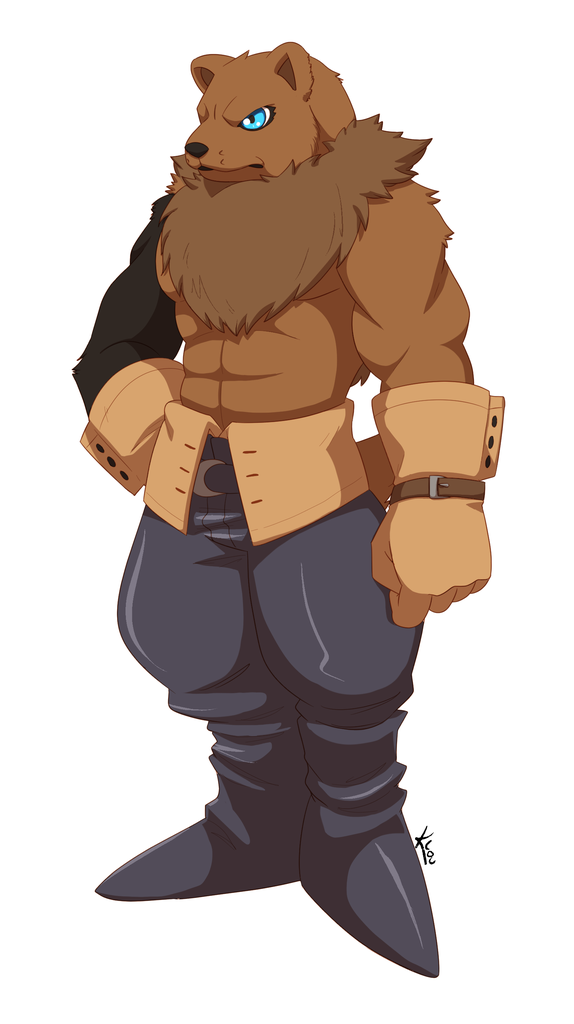 anthro brown_body brown_fur fur male muscular neck_tuft solo tuft kloudraws bandai_namco digimon digimon_ghost_game fakemon nafeon bear digimon_(species) mammal symbareangoramon