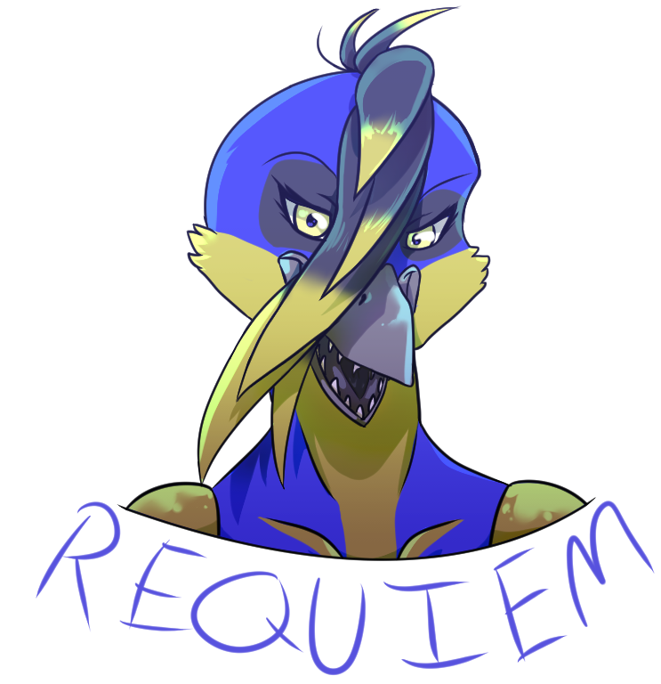 anthro beak eyelashes female hair machine sharp_teeth solo teeth toothed_beak yellow_eyes unknown_artist five_nights_at_freddy's scottgames fan_character requiem animatronic avian bird robot alpha_channel bust_portrait portrait