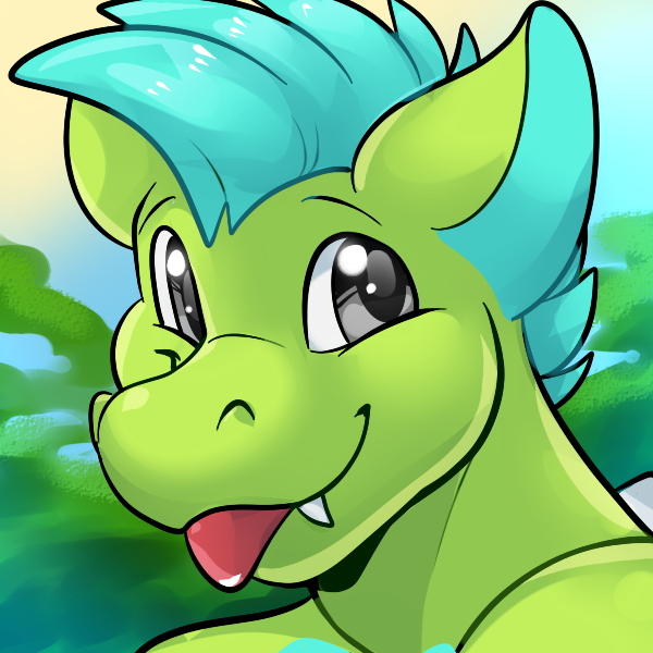 ambiguous_gender anthro black_eyes blue_hair blue_inner_ear glistening glistening_eyes glistening_hair green_body hair solo tongue tongue_out rindeadsong mythology ryucas_(character) dragon mythological_creature mythological_scalie scalie 1:1 2022 bust_portrait portrait