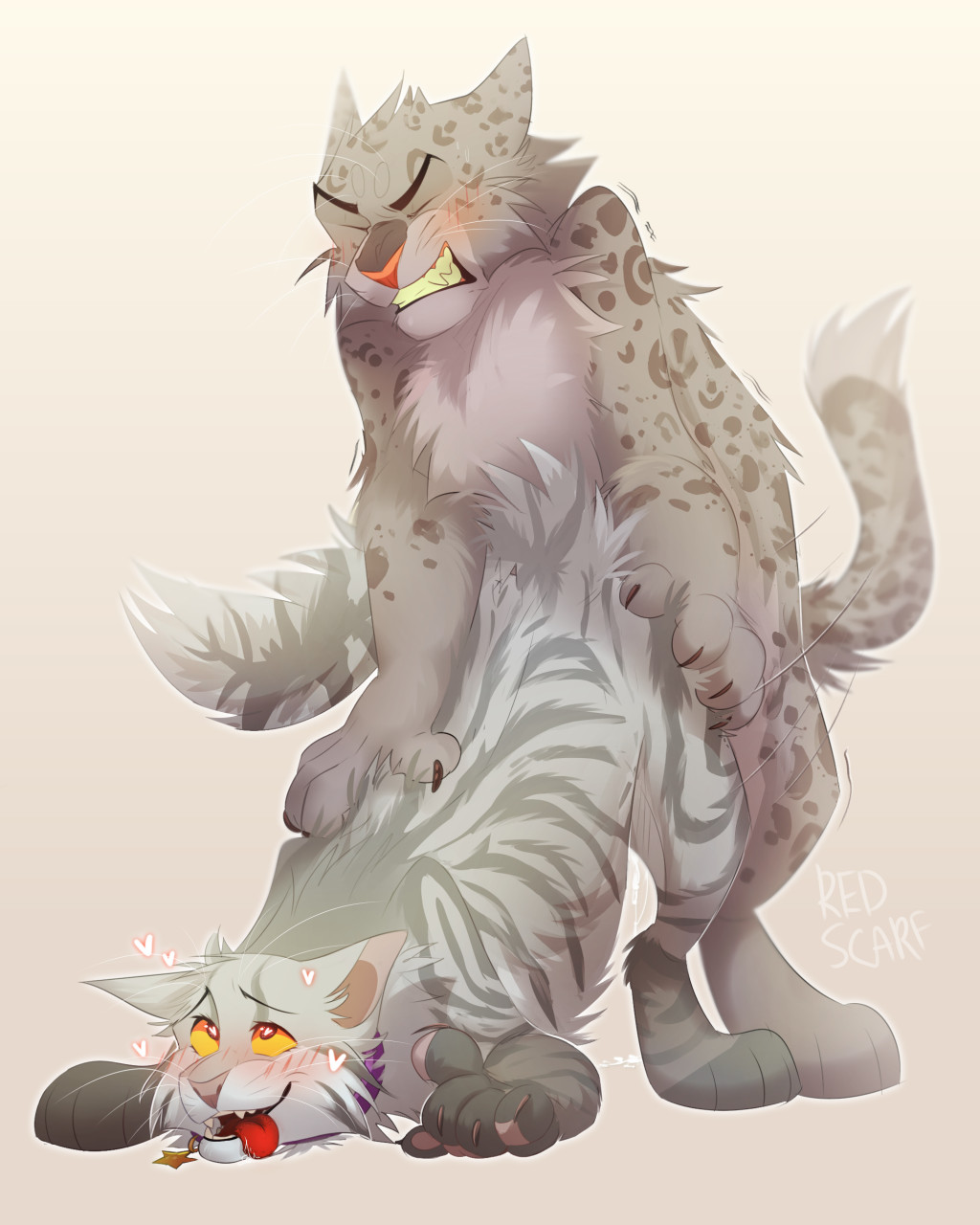 Warrior cat in a sensual embrace