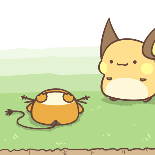 ambiguous_gender duo grass outside plant rairai-no26-chu nintendo pokemon dedenne generation_1_pokemon generation_6_pokemon pokemon_(species) raichu 1:1 2016 low_res