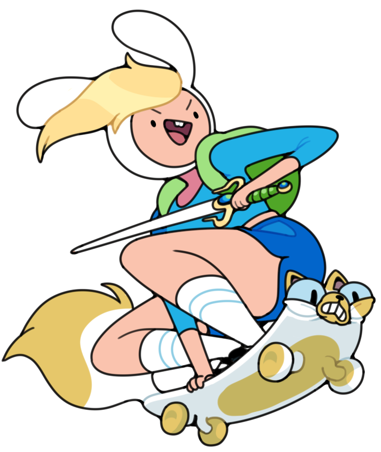 blonde_hair bottomwear clothing duo fake_ears fake_rabbit_ears female feral footwear frown hair holding_melee_weapon holding_object holding_sword holding_weapon hotpants living_skateboard melee_weapon on_model shorts skateboard smile socks sword tail toony vehicle weapon discount-supervillain adventure_time cartoon_network fionna_and_cake cake_the_cat fionna_the_human animate_inanimate domestic_cat felid feline felis human mammal alpha_channel