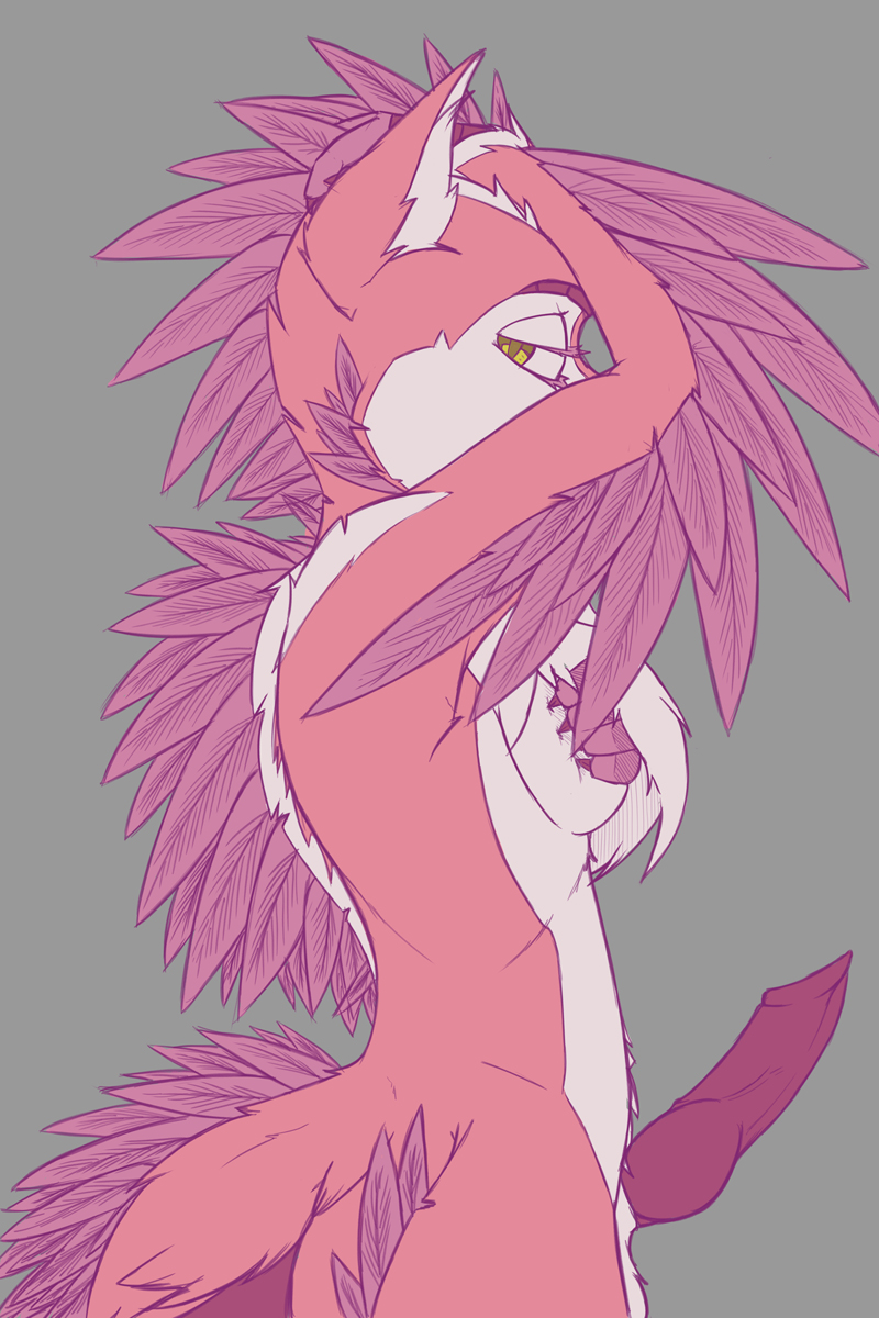 anatomically_correct anatomically_correct_genitalia anatomically_correct_penis animal_genitalia animal_penis anthro breasts canine_genitalia canine_penis erection feathers fur genitals gynomorph intersex knot non-mammal_breasts nude penis pink_body pink_fur simple_background solo tail yellow_eyes schitzofox abbi_rhodes canid canine canis dinosaur domestic_dog dromaeosaurid feathered_dinosaur feathered_scalie husky hybrid mammal nordic_sled_dog prehistoric_species reptile scalie spitz theropod velociraptor 2013 2:3 hi_res