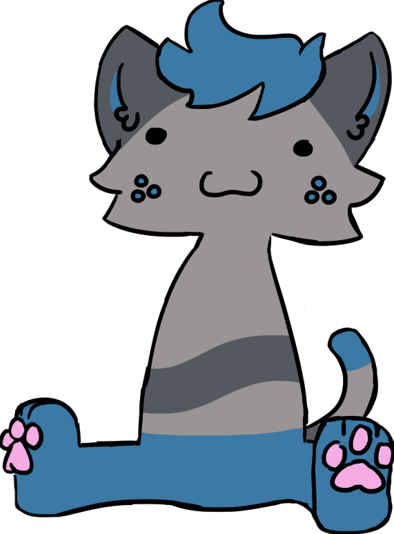 :3 anthro armless black_eyes black_line_art blank_expression blue_body blue_fur blue_hair blue_inner_ear blue_legs clothed clothing featureless_crotch feet foot_focus freckles fur grey_body grey_fur hair hindpaw looking_at_viewer male noseless nude pants_(marking) pawpads paws pink_pawpads pink_paws plantigrade simple_background simple_eyes simple_face sitting solo stripes tail maxcatuwu maxie_(maxcatuwu) domestic_cat felid feline felis mammal alpha_channel digital_drawing_(artwork) digital_media_(artwork) flat_colors