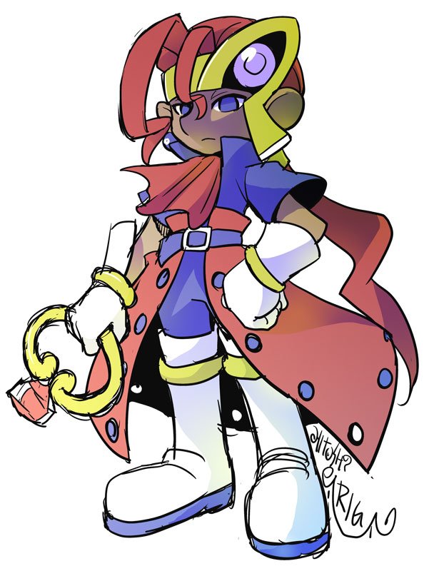 belt big_ears blue_eyes boots clothing female footwear gloves hair handwear ponytail red_hair ring shoes solo hitoshi_ariga bandai_namco klonoa_(series) leorina animal_humanoid haplorhine humanoid mammal mammal_humanoid monkey monkey_humanoid primate primate_humanoid