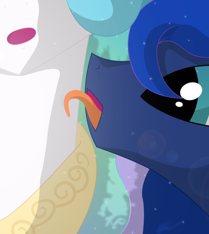 duo female licking princess royalty tongue tongue_out bednarowski friendship_is_magic hasbro my_little_pony princess_celestia_(mlp) princess_luna_(mlp) equid equine horse mammal