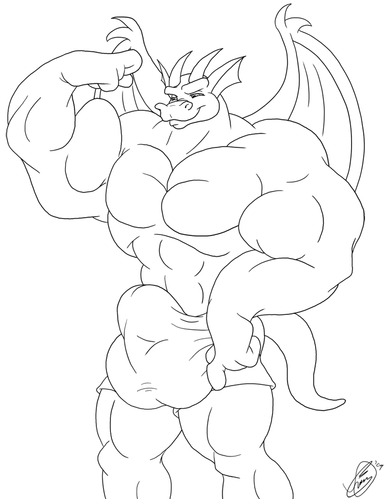 abs anthro big_biceps big_bulge big_pecs bulge clothed clothing ear_fins fin flexing flexing_bicep horn looking_at_self male membrane_(anatomy) membranous_wings muscular muscular_anthro muscular_arms muscular_male pecs tail underwear underwear_only wings juano european_mythology mythology redsaber_(character) dragon mythological_creature mythological_scalie scalie western_dragon 2009 line_art monochrome