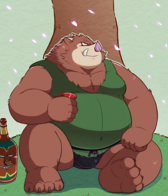 anthro belly brown_body brown_fur bulge clothing fur kemono male outside overweight overweight_anthro overweight_male robe sitting solo underwear paqaaqap dragon_quest square_enix mammal orc_(dragon_quest) suid suine sus_(pig) wild_boar 2020