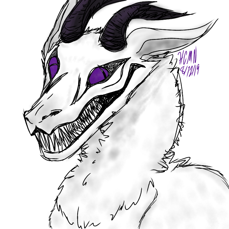 ambiguous_gender anthro creepy feral grin hair horn sharp_teeth short_hair smile snout solo teeth hcmn monster synx 1:1