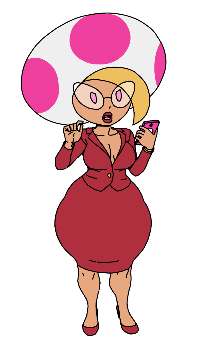 blonde_hair breasts cellphone cleavage clothed clothing electronics eyewear female footwear glasses hair high_heels lips lipstick makeup not_furry phone pink_eyes red_lips shoes simple_background solo wide_hips unknown_artist mario_bros nintendo paper_mario jolene_(paper_mario) humanoid toad_(mario) 5:8 alpha_channel grandfathered_content hi_res