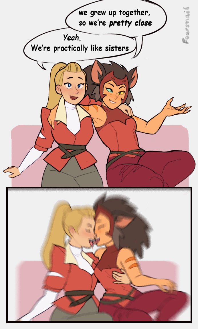 clothed clothing dialogue duo female female/female french_kissing fully_clothed grope hair heterochromia human_on_humanoid humor interspecies kissing motion_blur ponytail text foursnail masters_of_the_universe mattel netflix she-ra_(copyright) she-ra_and_the_princesses_of_power catra_(she-ra) she-ra_(she-ra) animal_humanoid felid felid_humanoid human humanoid mammal mammal_humanoid 2021 comic english_text