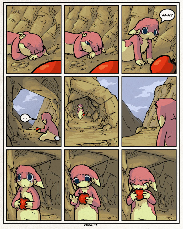 anthro apple bodily_fluids crying dialogue ellipsis female food fruit fur pink_body pink_fur plant solo speech_bubble tears sulfurbunny_(artist) nintendo pokemon pokemon_victory_fire jen_(vf) audino generation_5_pokemon pokemon_(species) 4:5 comic digital_media_(artwork) microsoft_paint_(artwork)