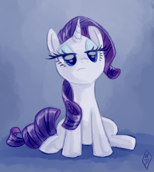 blue_eyes female feral hair half-closed_eyes horn long_hair narrowed_eyes purple_hair simple_background solo whitediamonds friendship_is_magic hasbro my_little_pony mythology rarity_(mlp) equid equine mammal mythological_creature mythological_equine unicorn 2012 signature