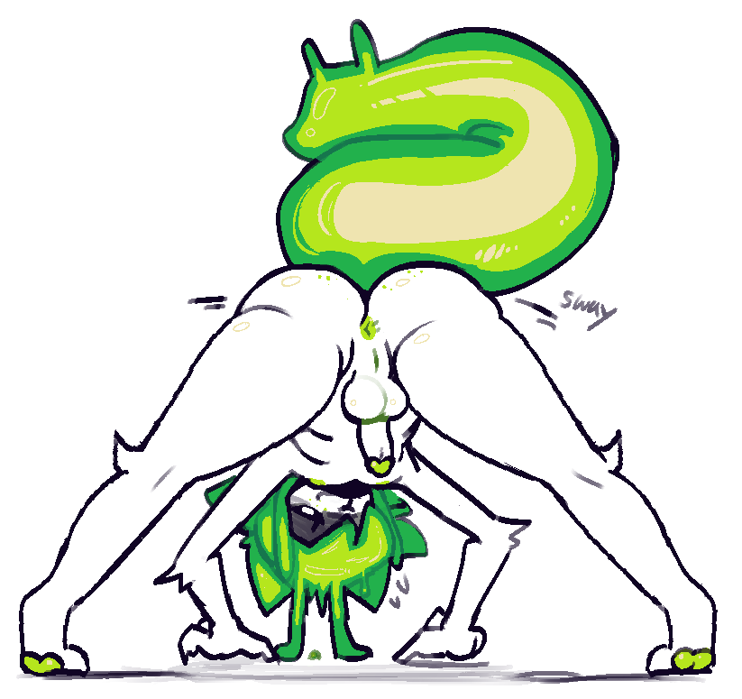 anthro anus arm_tuft backsack balls bent_over big_butt biped butt claws digitigrade erection finger_claws fur genitals glans green_anus green_glans green_hair green_nipples green_pawpads green_tail hair humanoid_genitalia humanoid_penis knee_tuft leg_tuft long_ears looking_back male motion_lines nipples pawpads paws penis perineum pointy_ears presenting presenting_hindquarters prick_ears rear_view shadow shaking_butt shoulder_tuft solo sound_effects sweatdrop_(iconography) tail text tuft white_body white_fur pomegraniter snacks_(pomegraniter) unknown_species 2024