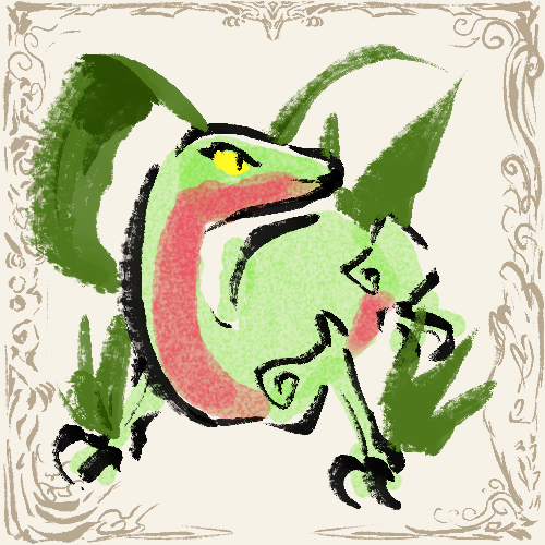 ambiguous_gender feral green_body leaf_(anatomy) simple_background solo yellow_eyes otiksimr nintendo pokemon generation_3_pokemon grovyle lizard pokemon_(species) reptile scalie 2024 low_res