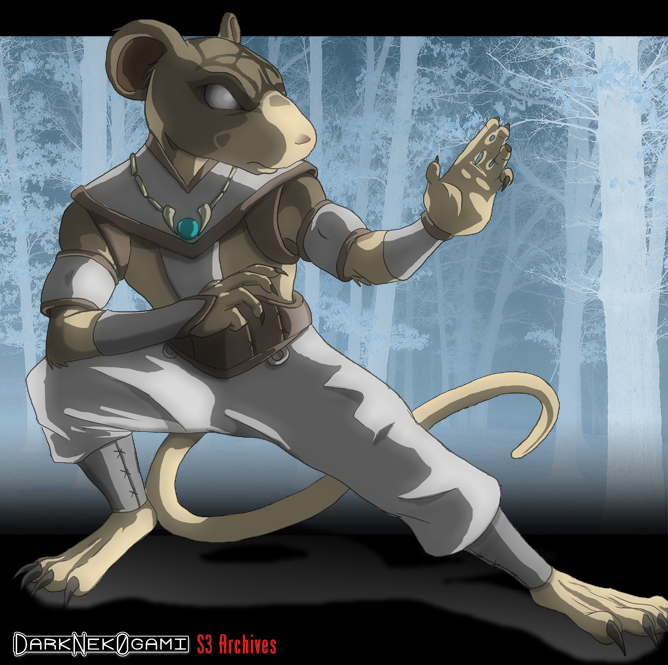 anthro clothing fighting_pose male monk pose solo tail dark_nek0gami everquest everquest_2 mammal ratonga rodent