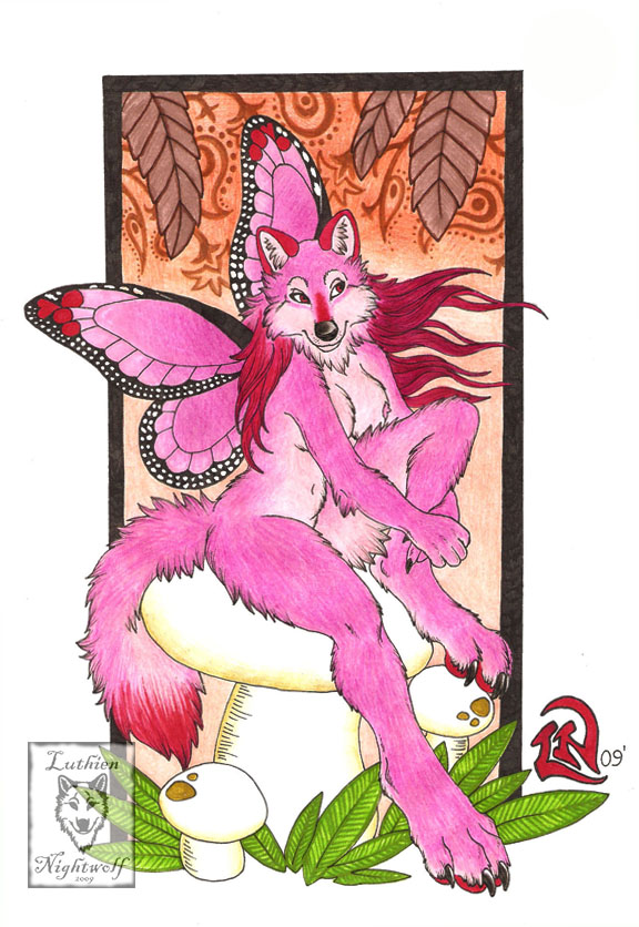 anthro areola breasts female fur insect_wings lepidopteran_wings navel nipples nude pink_body pink_fur solo tail wings luthien_nightwolf maraschino arthropod butterfly butterfly_furry canid canine canis hybrid insect lepidopteran mammal wolf 2009 traditional_media_(artwork)