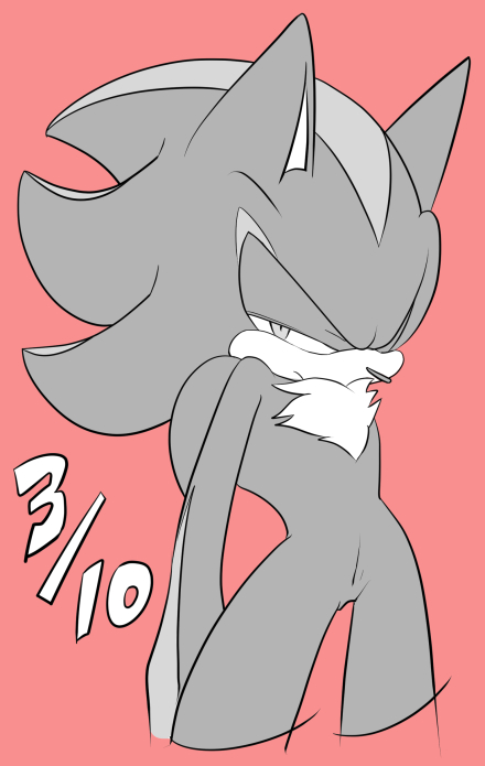 animal_genitalia anthro fur genital_slit genitals grey_body grey_fur male pink_background simple_background solo standing sikai sega sonic_the_hedgehog_(series) shadow_the_hedgehog eulipotyphlan hedgehog mammal dated