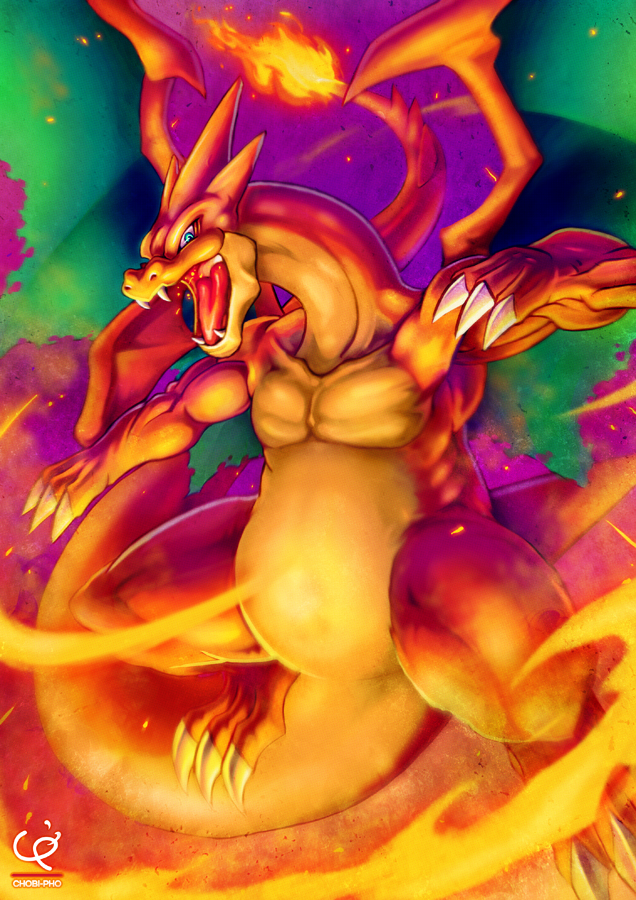 ambiguous_gender blue_eyes claws feral fire membrane_(anatomy) membranous_wings open_mouth orange_body orange_skin solo tail teeth tongue wings chobi-pho mythology nintendo pokemon dragon generation_6_pokemon mega_charizard mega_charizard_y mega_evolution mythological_creature mythological_scalie pokemon_(species) scalie