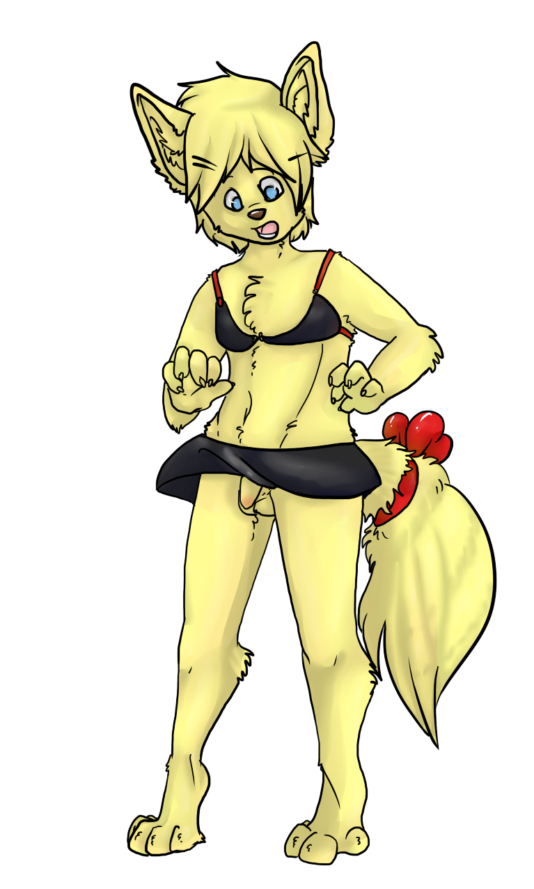 anthro balls blush bottomwear clothed clothing crossdressing femboy flaccid foreskin fur genitals hair male penis simple_background skirt solo tail white_background young young_anthro young_male reizend onegaki domestic_cat felid feline felis mammal 2010 digital_media_(artwork) hi_res