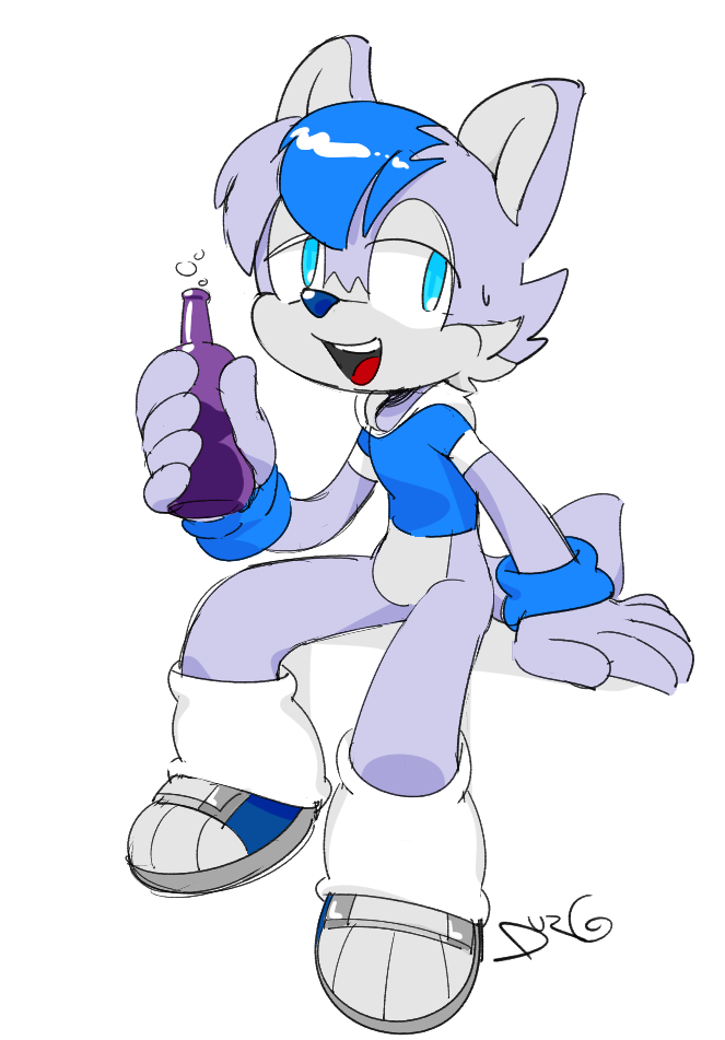 ambiguous_gender anthro blue_eyes bottle container simple_background solo white_background durg_(artist) sega sonic_the_hedgehog_(series) canid canine canis domestic_dog mammal jamie_(disambiguation)