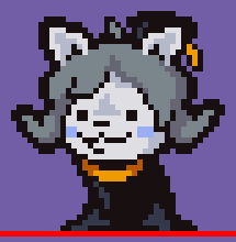 clothed clothing hair simple_background topwear white_body chiragischirag dingaling_productions lisa_the_painful undertale undertale_(series) temmie_(undertale) canid canine felid feline mammal tem digital_media_(artwork) low_res pixel_(artwork) thumbnail