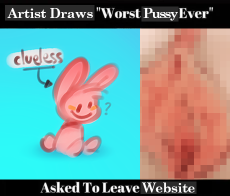 ambiguous_gender anthro blush censored_genitalia censored_pussy female fur genitals pink_body pink_fur pussy question_mark smile solo text panken rolls_worst_joint_ever lagomorph leporid mammal rabbit 2023 censored english_text low_res meme mosaic_censorship