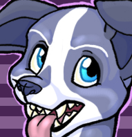 ambiguous_form ambiguous_gender close-up pattern_background purple_background simple_background solo striped_background zeriara fightbite canid canine canis domestic_dog mammal pit_bull headshot_portrait low_res portrait thumbnail