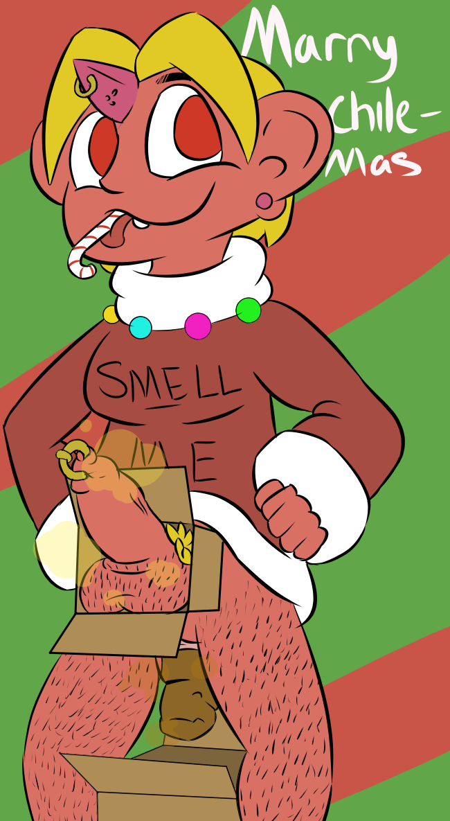 blonde_hair candy candy_cane dessert feces food furgonomics furry-specific_piercing genital_piercing genitals hair hairy holidays horn horn_piercing male penis penis_piercing piercing scatplay smelly solo zadirtybish christmas demon