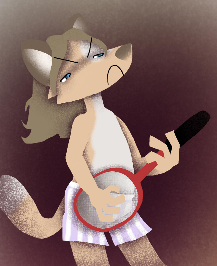 angry anthro blue_eyes boxers_(clothing) clothing male solo sport tail tennis tennis_racket underwear sandypants brown_wantholf canid canine mammal