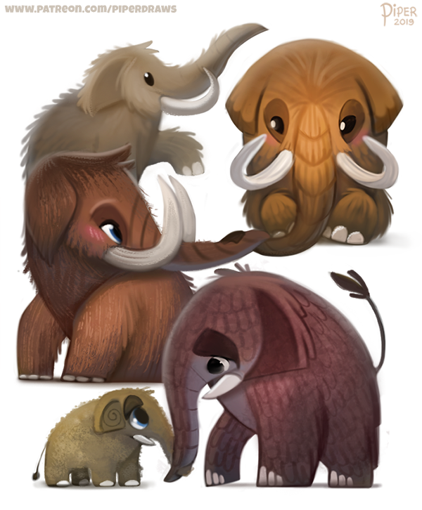 age_difference ambiguous_gender beady_eyes black_eyes blue_eyes brown_body brown_fur feral fur grey_body grey_fur group simple_background size_difference text tusks white_background piper_thibodeau elephantid mammal mammoth prehistoric_species proboscidean recently_extinct_species woolly_mammoth 2019 digital_media_(artwork) digital_painting_(artwork) painting_(artwork) url