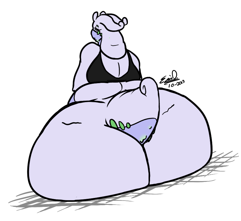 big_butt butt female huge_butt looking_back obese obese_female overweight overweight_female slime solo tail eddy_okapi mythology nintendo pokemon dragon generation_6_pokemon goodra mythological_creature mythological_scalie pokemon_(species) scalie