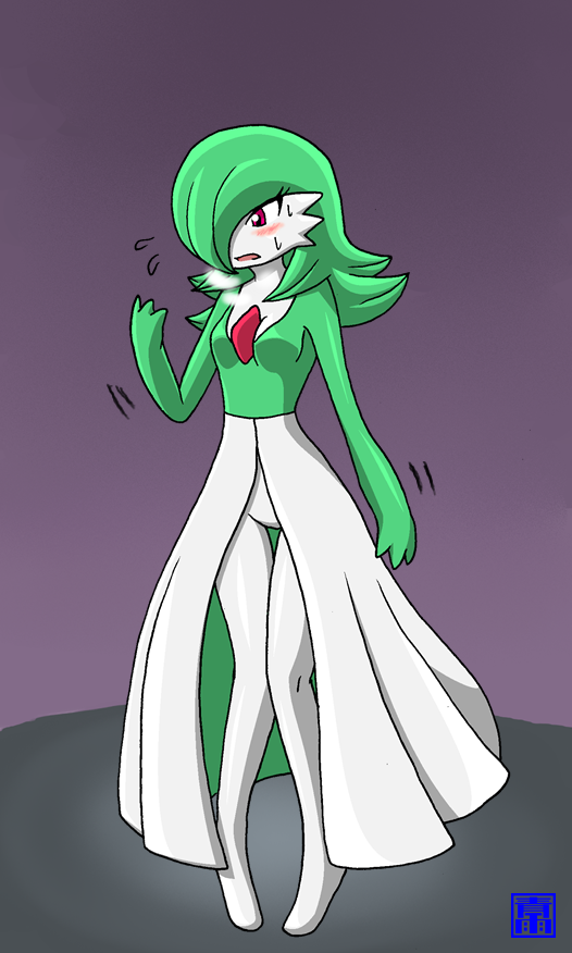 after_transformation breath female green_body green_hair green_skin gym_leader hair latex latex_body latex_skin red_eyes solo surprised_expression white_body white_skin omoi nintendo pokemon sabrina_(pokemon) gardevoir generation_3_pokemon pokemon_(species)