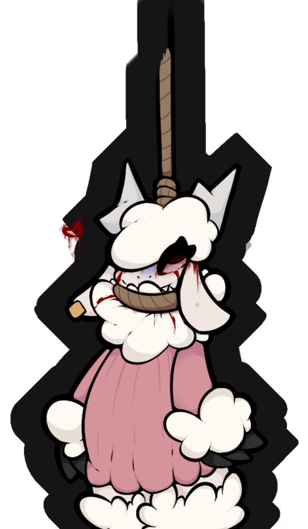 ambiguous_gender anthro asphyxiation blood bodily_fluids cyanosis death ear_piercing hanged noose piercing snuff solo suicide badsheep gail_(badsheep) bovid caprine domestic_sheep mammal sheep alpha_channel