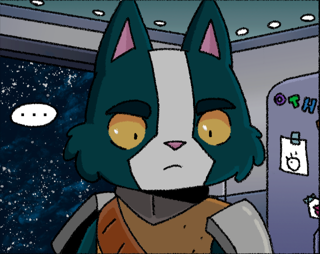 amnesia anthro beth_(final_space) confusion detailed_background fur male solo space spacecraft spacesuit vehicle anonymous_artist adult_swim cartoon_network final_space avocato alien felid mammal icon