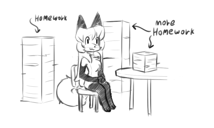 anthro blank_stare clasped_hands female female_anthro fur furniture gloves_(marking) hair leg_markings markings paper paws simple_background sitting socks_(marking) solo table aigsaft conditional_dnp averi_(fiddleafox) canid canine fox mammal 5:3 grandfathered_content monochrome