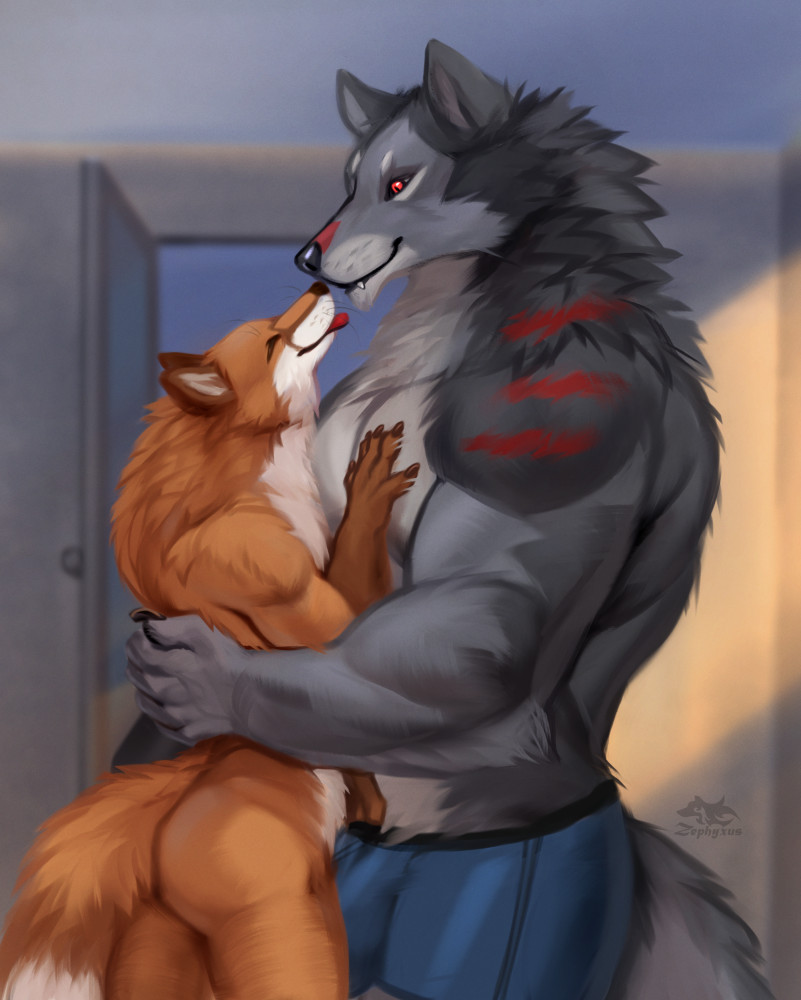 anthro biped black_body black_fur blep bulge butt clothing countershading duo fur grey_body grey_fur hand_in_underwear hug larger_anthro larger_male male male/male multicolored_body multicolored_fur muscular muscular_male orange_body orange_fur red_body red_eyes red_fur size_difference smaller_anthro smaller_male smile tongue tongue_out two_tone_body two_tone_fur underwear white_body white_fur zephyxus fenris_(zephyxus) canid canine canis fox mammal wolf 2022 digital_media_(artwork)