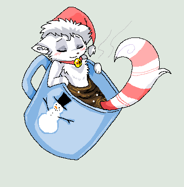 anthro bell beverage blush candy candy_cane chocolate christmas_clothing christmas_headwear clothing coffee_mug collar container cup dessert eyes_closed food fur hat headgear headwear high-angle_view holidays hot_chocolate in_beverage in_container in_cup male micro partially_submerged red_body red_fur santa_hat snowman solo stripes tail white_body white_fur skeleion christmas if_it_fits_i_sits_(meme) domestic_cat felid feline felis mammal digital_media_(artwork) low_res meme