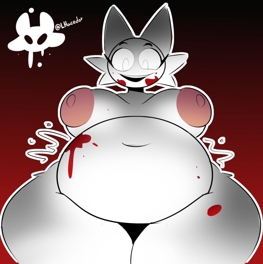 anthro belly big_breasts blood_on_belly blood_on_leg bodily_fluids breasts female fur looking_at_viewer looking_down looking_down_at_viewer nipples nude slightly_chubby solo white_body white_fur conditional_dnp lhacedor incredibox sprunki wenda_(sprunki) domestic_cat felid feline felis mammal 2024 better_version_at_source digital_drawing_(artwork) digital_media_(artwork) shaded