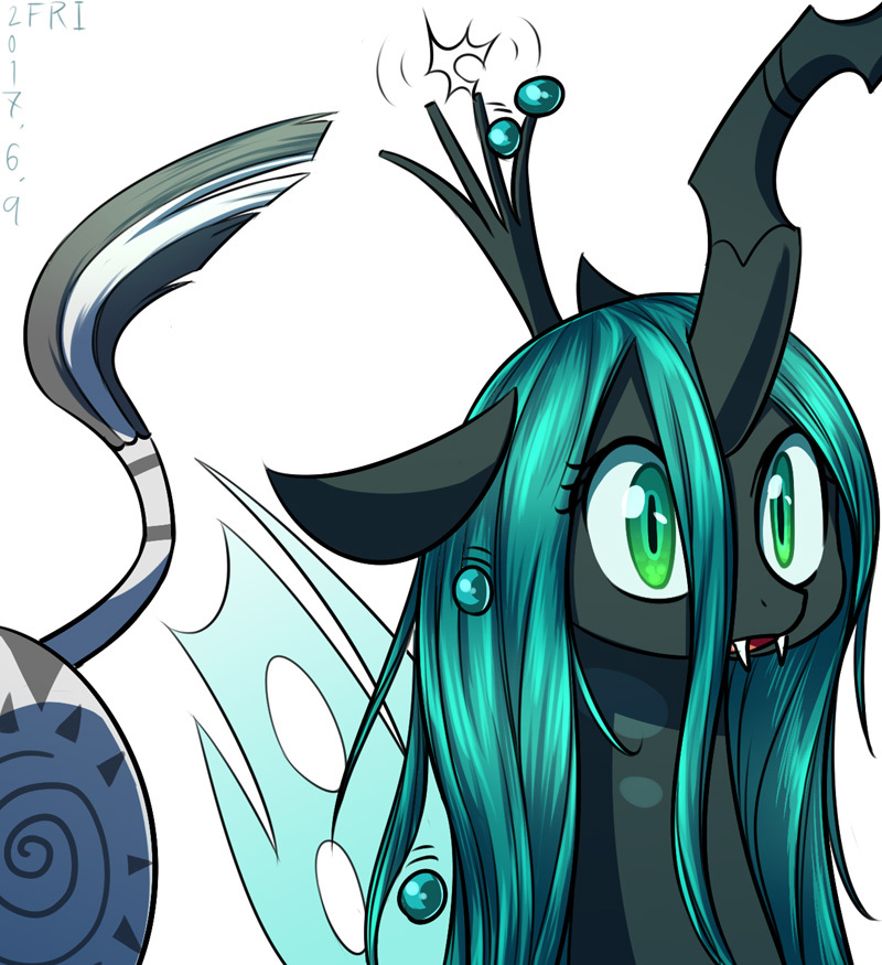 black_body crown duo fangs female green_eyes green_hair grey_body hair headgear horn insect_wings offscreen_character raised_tail stripes tail teeth wings tangankittentail friendship_is_magic hasbro my_little_pony queen_chrysalis_(mlp) zecora_(mlp) arthropod changeling equid equine mammal zebra 2022 digital_media_(artwork)