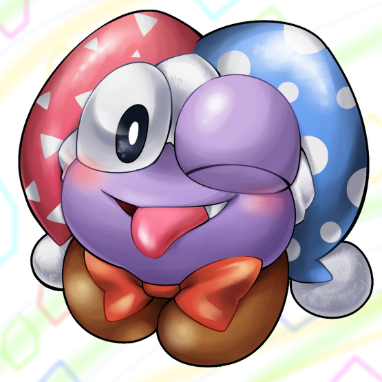 ambiguous_gender clothing fool's_hat hat headgear headwear looking_at_viewer not_furry one_eye_closed solo tongue tongue_out wink box_xod kirby_(series) nintendo marx_(kirby) waddling_head 1:1 2019