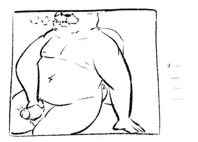 areola arm_support balls belly breath chat erection facial_hair genitals male masturbation mustache overweight penis short_tail simple_background sitting tail white_background custardalvis curious_cat sihai's_legacy isaac_(sweet_nctr) bear mammal 2021 black_and_white monochrome sketch