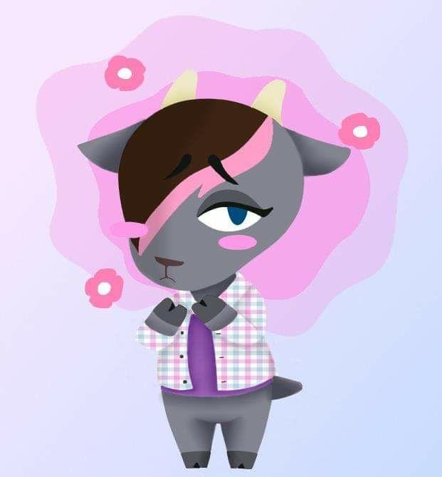 anthro blush clothed clothing female solo soff-t-bean animal_crossing nintendo rose_(rosethegoat) bovid caprine goat mammal