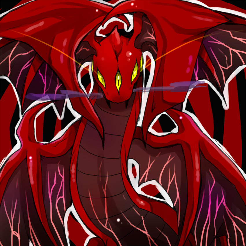 ambiguous_gender fangs feral front_view head_wings looking_at_viewer membrane_(anatomy) membranous_wings multi_eye multi_wing nude solo teeth unusual_wing_placement wings re1o atlus megami_tensei sega samael_(megami_tensei) reptile samael_(species) scalie snake 1:1 restricted_palette