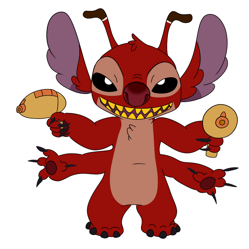 4_arms 4_fingers 4_toes antennae_(anatomy) black_claws black_eyes chest_tuft claws dipstick_antennae dual_wielding evil_grin feet fingers fur head_tuft holding_object holding_weapon looking_at_viewer multi_arm multi_limb multicolored_antennae plasma_blaster_(lilo_and_stitch) plasma_gun red_body red_fur red_nose simple_background smile solo teeth toes transparent_background tuft weapon yellow_teeth boxxmore disney lilo_and_stitch leroy_(lilo_and_stitch) alien experiment_(lilo_and_stitch) 1:1 alpha_channel digital_media_(artwork)