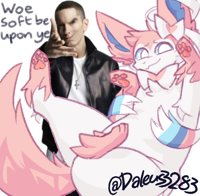 anthro broken_english clothed clothing duo feral fur hair humor looking_at_viewer male pawpads pink_body pink_fur rapper ribbons shitpost simple_background smile text throwing throwing_character white_background nibui eminem eminem_throw nintendo pokemon real_world woe_plague_be_upon_ye saito_(certainlysoft) domestic_cat eeveelution felid feline felis generation_6_pokemon human humanoid mammal pokemon_(species) sylveon 2022 artist_name colored digital_drawing_(artwork) digital_media_(artwork) english_text meme shaded signature