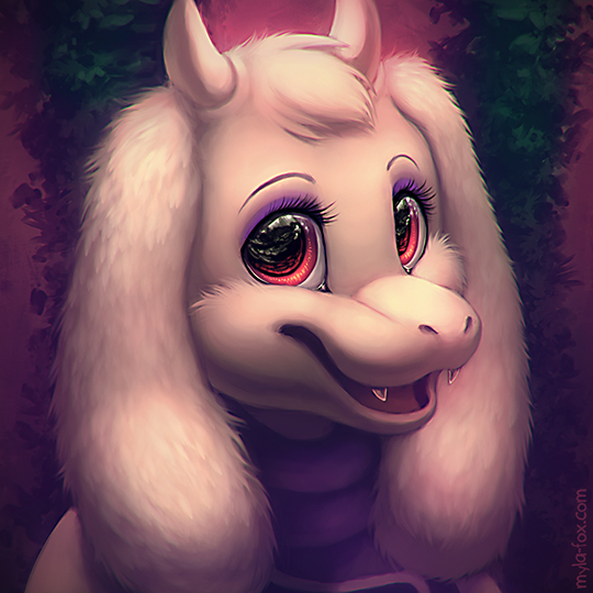 anthro clothed clothing fangs female fur horn long_ears looking_at_viewer smile solo teeth white_body white_fur mylafox undertale undertale_(series) toriel boss_monster_(undertale) bovid caprine mammal 1:1 2016