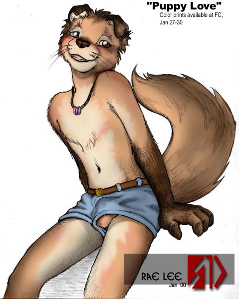 anthro ball_slip balls belt blue_bottomwear blue_clothing blue_shorts blush bottomwear brown_belt brown_eyes brown_nose bulge button_ears clothed clothing floppy_ears fur genitals grin jewelry looking_at_viewer male navel necklace pink_blush shorts simple_background sitting smile smiling_at_viewer solo tail tan_body tan_fur text topless wardrobe_malfunction whiskers white_background rae_lee canid canine canis domestic_dog mammal 2000 digital_media_(artwork) english_text portrait shaded three-quarter_portrait