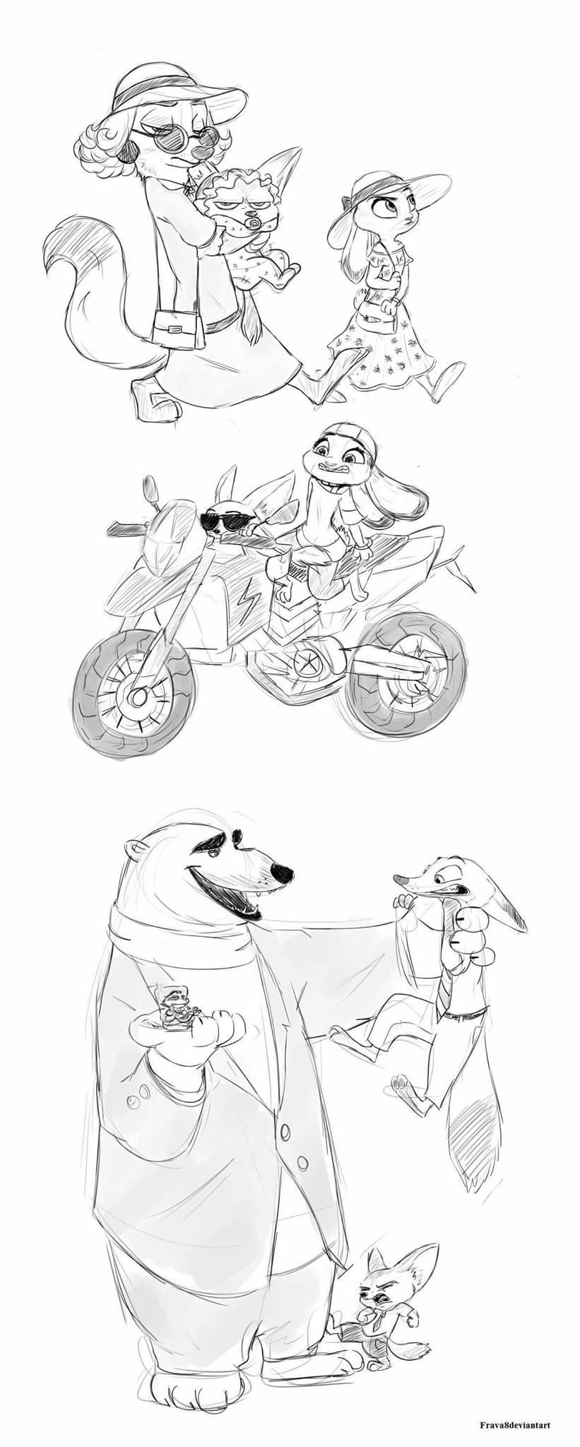 anthro asphyxiation carrying_another choking clothed clothing crossdressing dress eyewear female fur gangster kick male mob_boss motorcycle simple_background sunglasses vehicle frava8 disney zootopia finnick_(zootopia) judy_hopps koslov_(zootopia) mr._big_(zootopia) nick_wilde arctic_shrew bear canid canine eulipotyphlan fennec_fox fox lagomorph leporid mammal polar_bear rabbit red_fox shrew true_fox ursine hi_res monochrome sketch