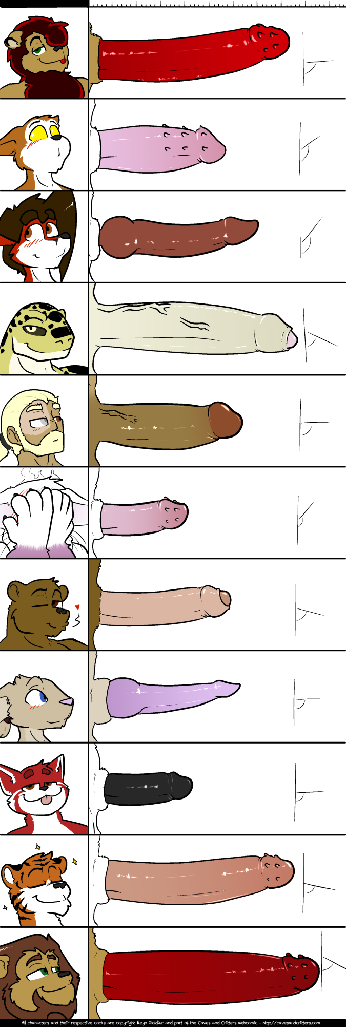 animal_genitalia animal_penis anthro balls blush chart comparison erection foreskin genitals glans group humanoid_genitalia humanoid_penis hybrid_genitalia hybrid_penis junk knot male measurements penile_spines penis penis_chart penis_size_difference sheath sheathed_humanoid_penis shy solo tackle reyn_goldfur caves_and_critters penis_lineup arcturius_(cnc) claudius_(cnc) duk_(cnc) ghargash_(cnc) jax_(cnc) kaeden_(cnc) kharma_(cnc) red_(cnc) satoya_(cnc) the_great_raziq_(cnc) theran_(cnc) bear canid canine felid fox human lagomorph leporid lion mammal pantherine rabbit tiger hi_res